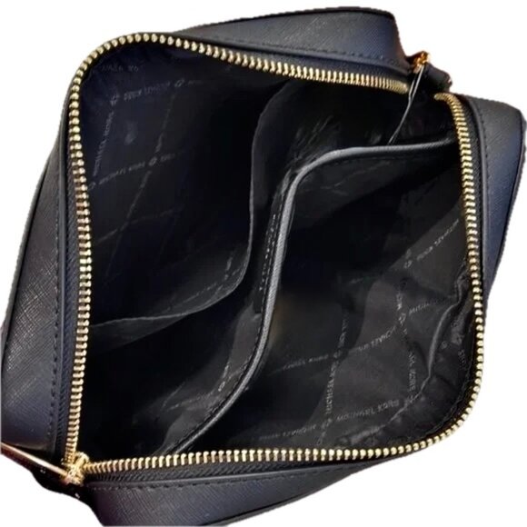 Michael Kors Jet Set Large East West Zip Crossbody Leather Black NWOT - Picture 5 of 11